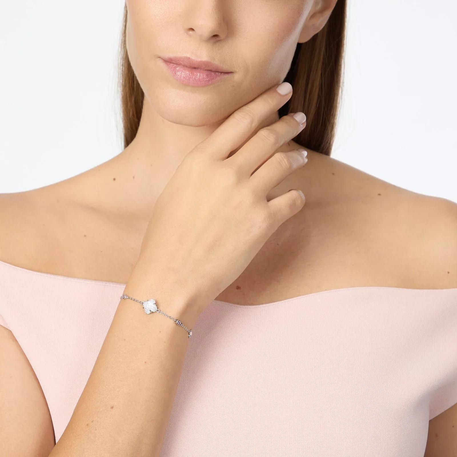 Bracciale fiorellini e cristalli pavè Juliet - immagine 2