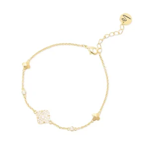 Bracciale fiorellini e cristalli pavè Juliet