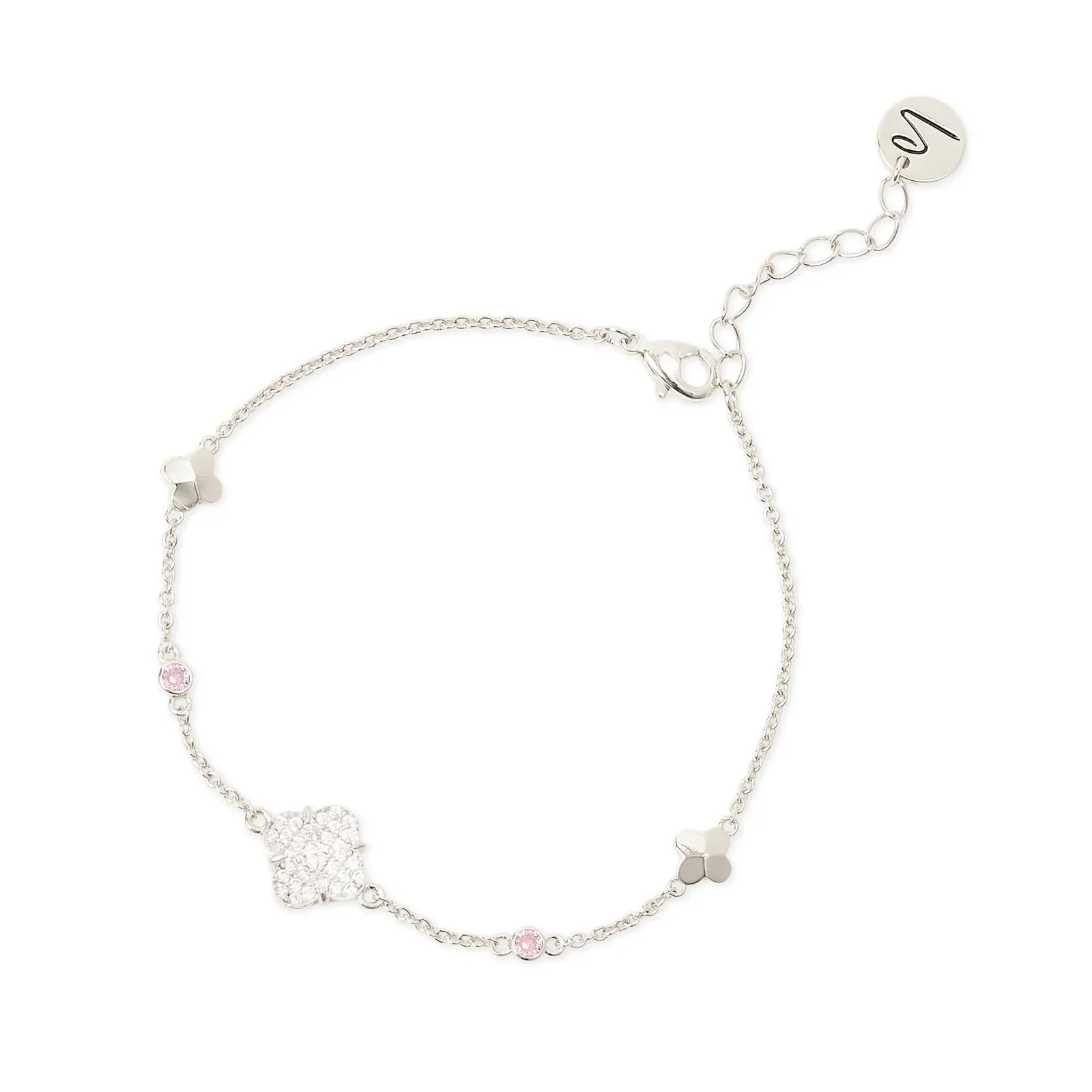 Bracciale fiorellini e cristalli pavè Juliet