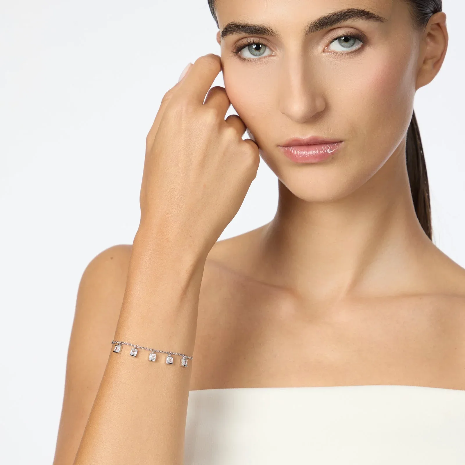 Bracciale piccoli pendenti quadrati Pulse - immagine 2