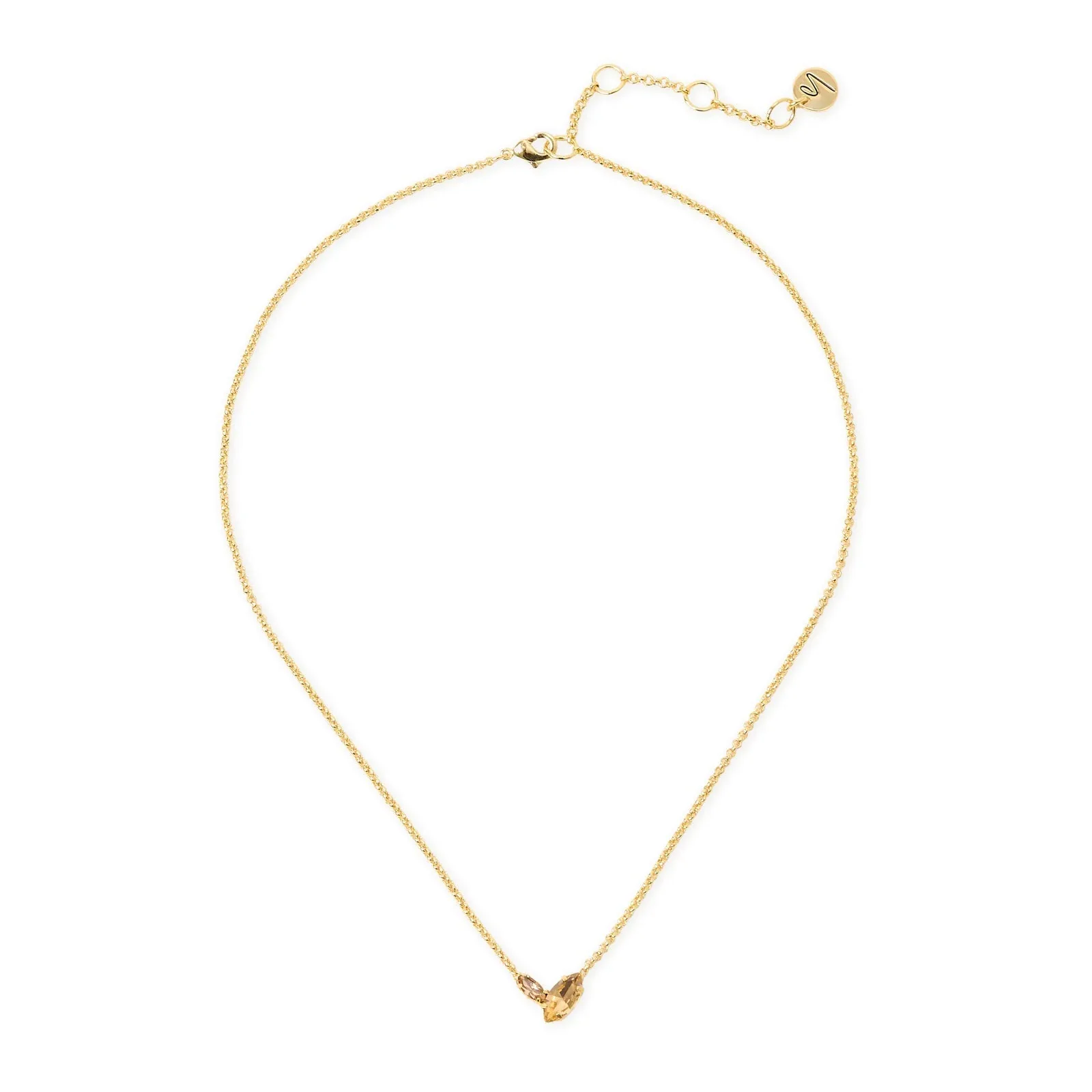 Collana con doppio cristallo centrale Foliage