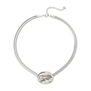 Collana con elemento maglia marina grande Maris