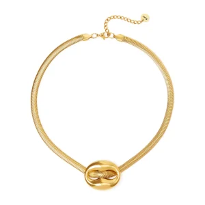 Collana con elemento maglia marina grande Maris