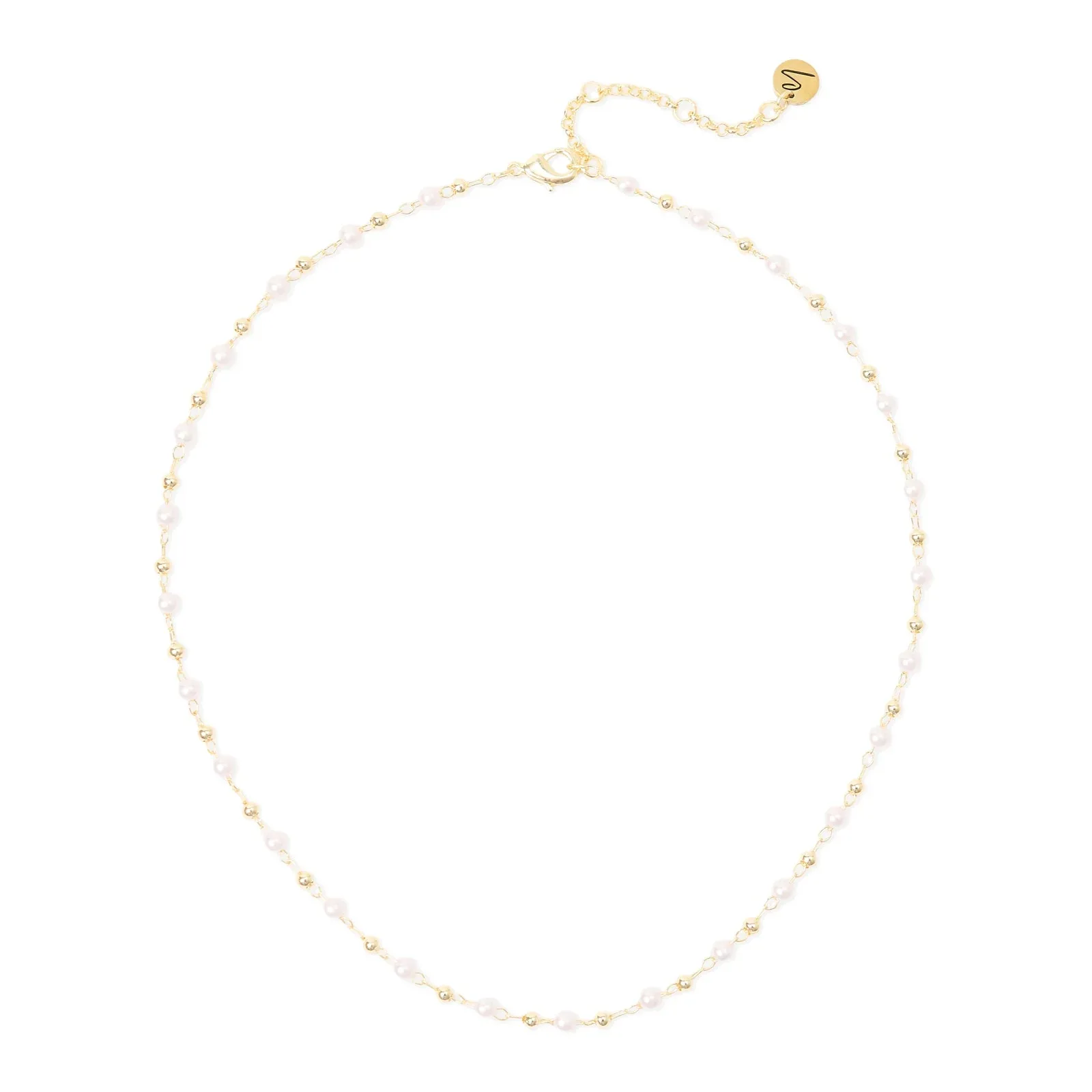 Collana corta con miniperle e boule dorate Lady pearl