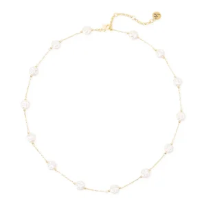 Collana corta con perle a disco Lady pearl