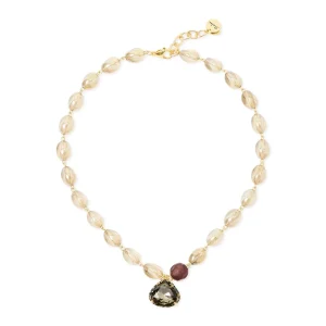 Collana corta cristallo castagna Rea