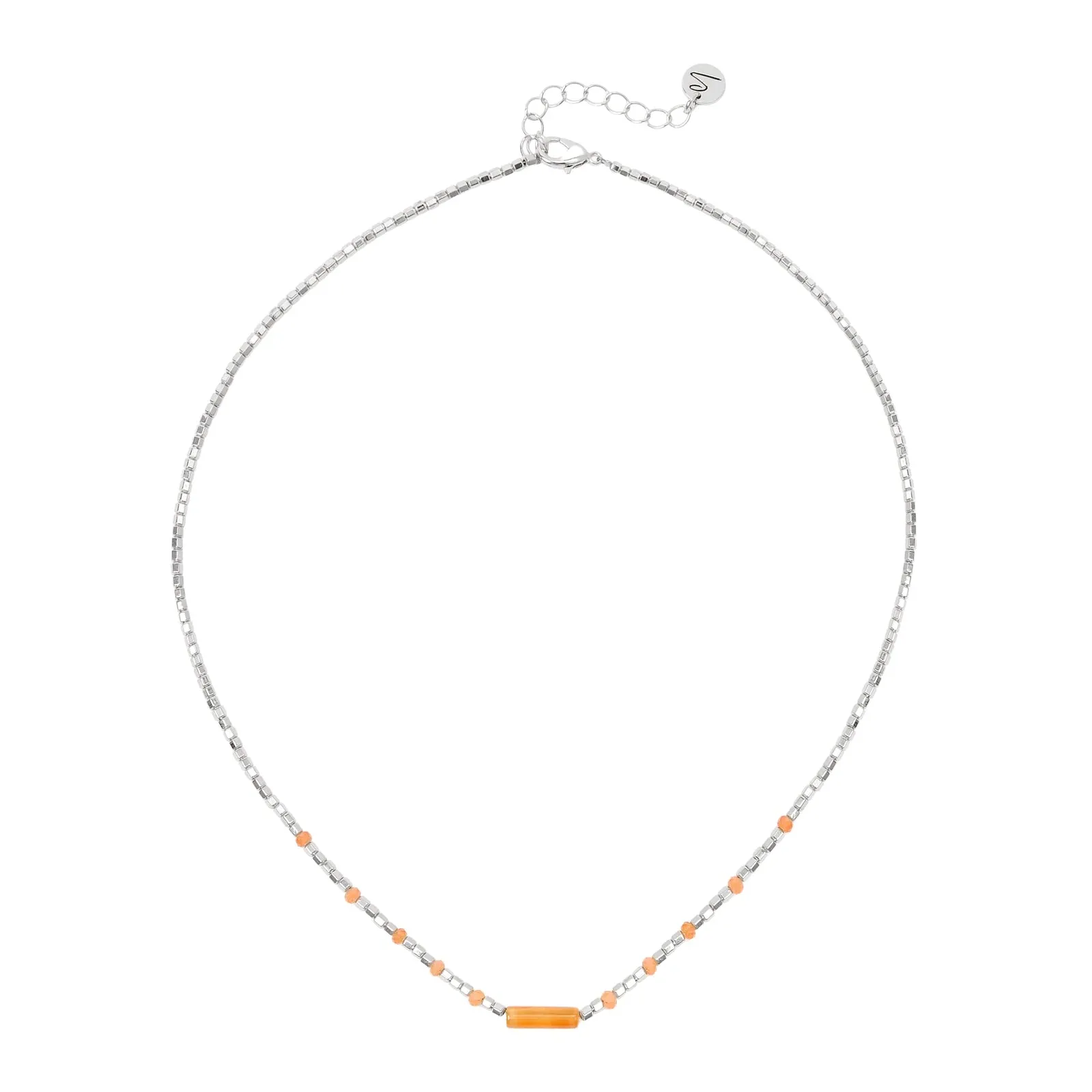 Collana corta cubetti esagonali cilindretto Agafay