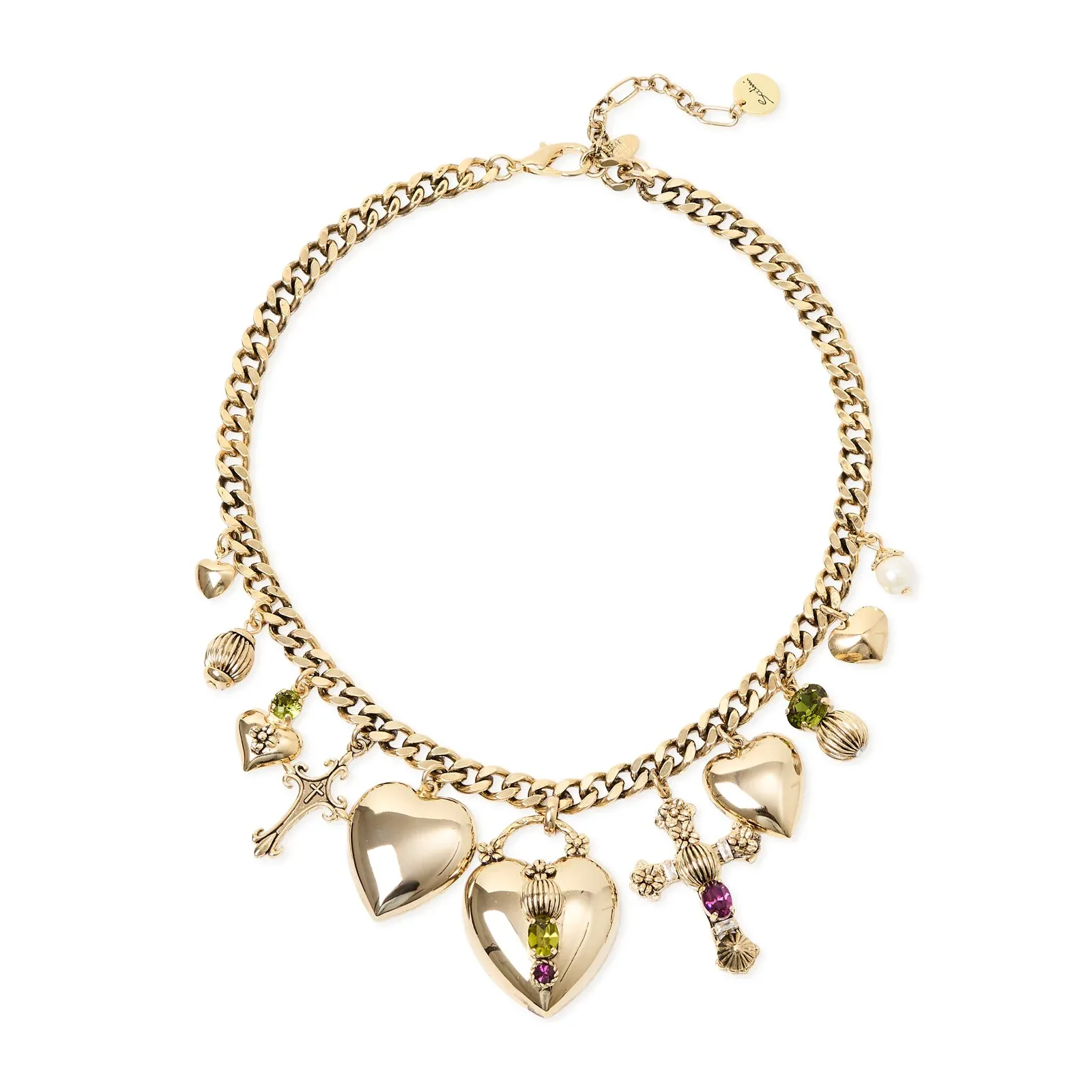 Collana corta cuori croci pendenti Naos