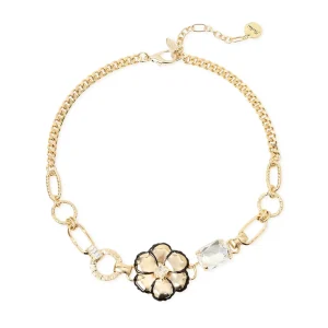 Collana corta groumette anelli fiore La Dame