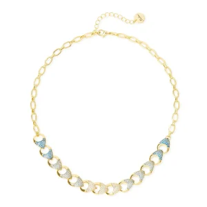 Collana corta maglie ovali e a goccia cava Deva