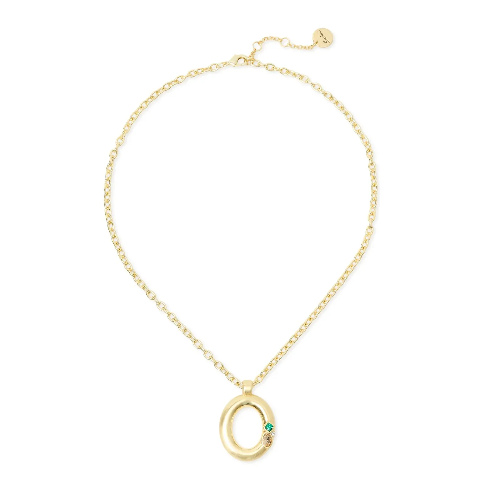 Collana corta pendente ovale cristalli Emilia