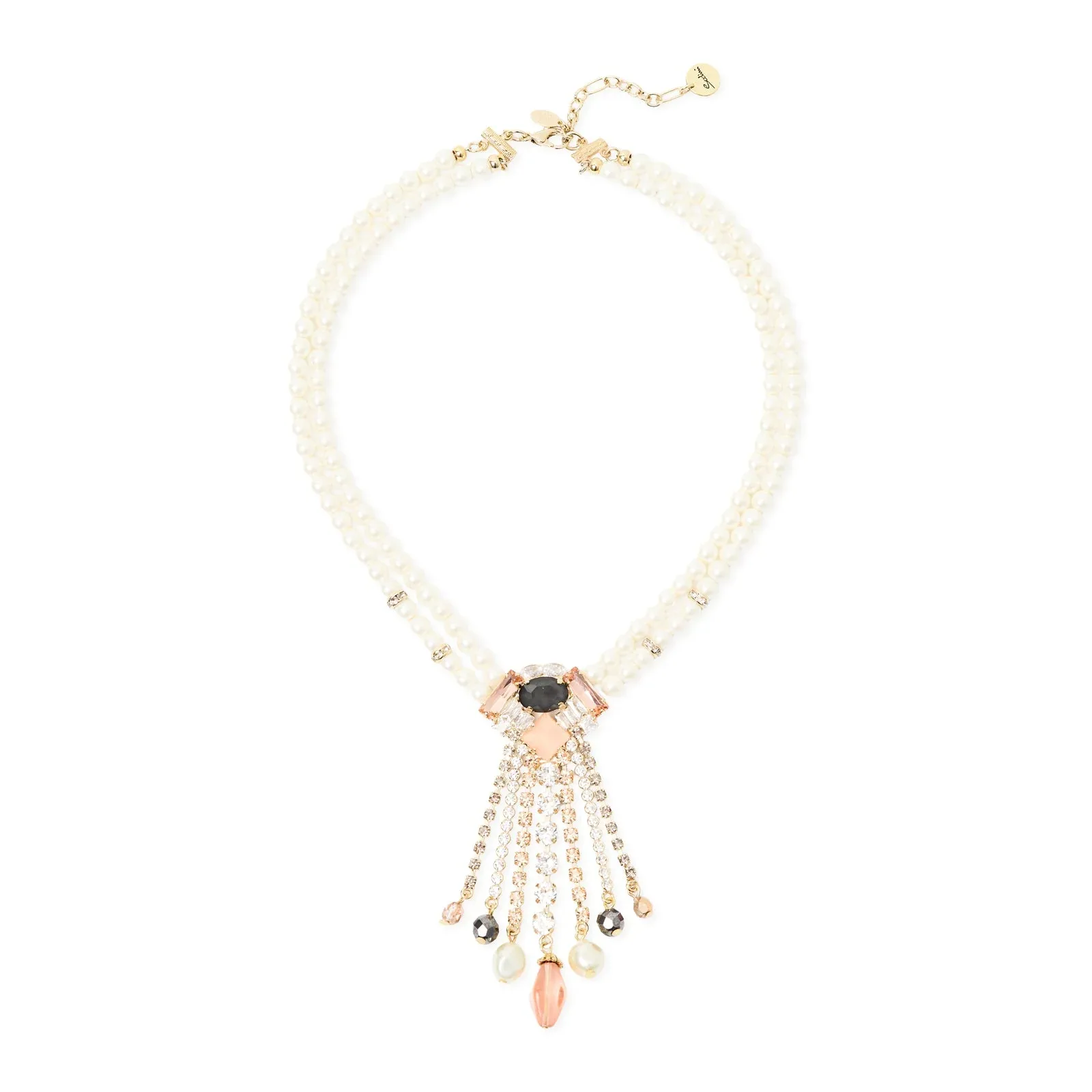Collana corta perle e frangia Hera