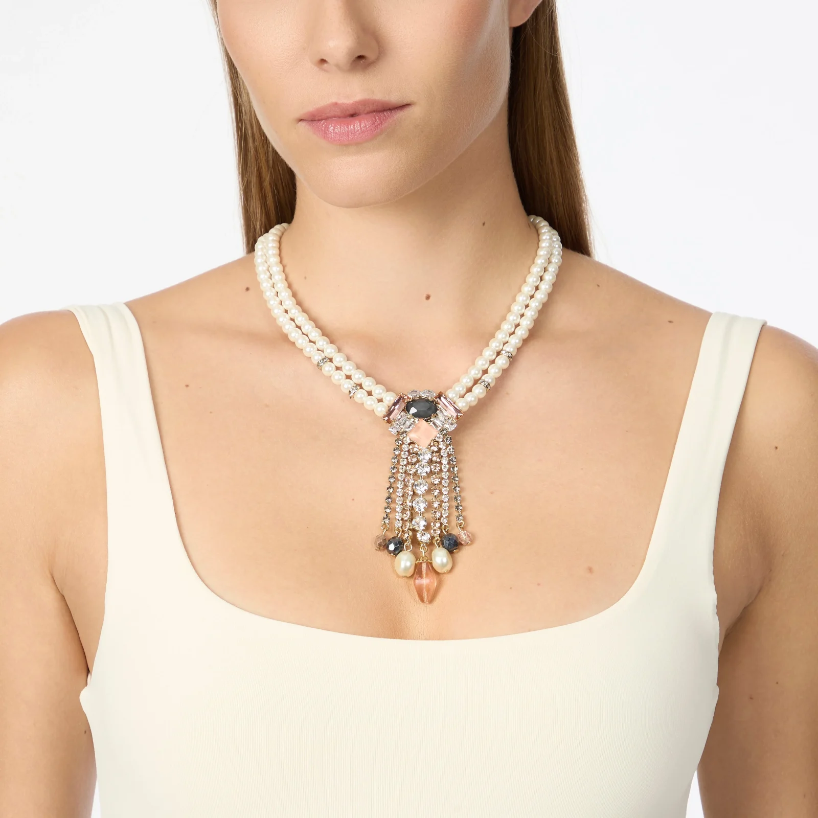 Collana corta perle e frangia Hera - immagine 2