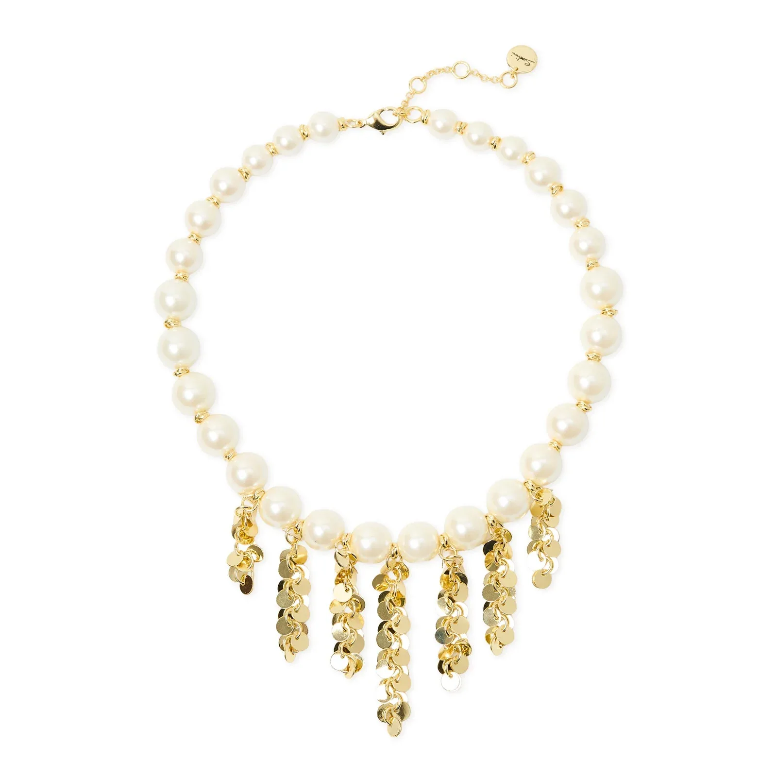 Collana corta perle frange paillettes Eve