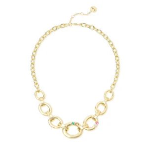 Collana corta rolò grandi maglie cristalli Emilia