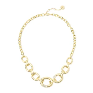 Collana corta rolò grandi maglie cristalli Emilia