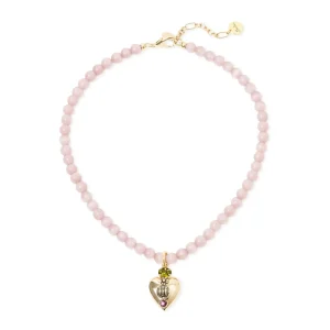 Collana corta sfere e cuore Naos