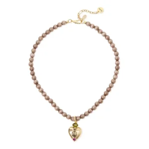Collana corta sfere e cuore Naos