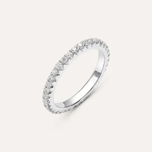 Fede Classica Eternity 2.4 mm Oro Bianco Diamante