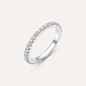 Fede Classica Eternity 2.4 mm Oro Bianco Diamante