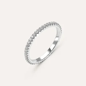 Fede Classica Eternity 2 mm Oro Bianco Diamante