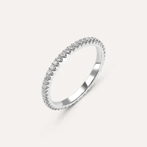 Fede Classica Eternity 2 mm Oro Bianco Diamante