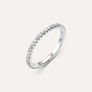 Fede Classica Eternity 2 mm Oro Bianco Diamante