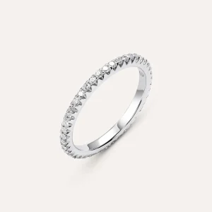 Fede Classica Eternity 2 mm Oro Bianco Diamante
