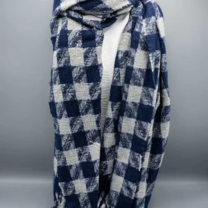 Sciarpa invernale frange quadretti lurex